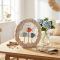 Tischdekoration Holzring mit Fischen und Möwen 28 cm Natur Blau Rot | Floristik24.ch