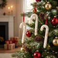 Zuckerstangen Hänger Kunststoff Weiss Bunt Glitter 30cm 4er Set | Floristik24.ch