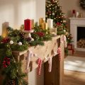 Zuckerstangen-Girlande aus Textil 120 cm Rot-Weiss für Weihnachtsdekoration | Floristik24.ch