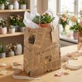Papiertragetaschen mit Zeitung-Motiv, 18x9 cm, 50 Stück | Floristik24.ch