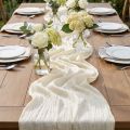Tischband aus Seidenstoff „Crash“ Creme 100mm x 15m – Dekoration und Hochzeitsgestaltung | Floristik24.ch