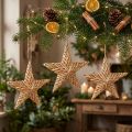 Deko Rattan Sterne Hängend 19 cm 3er Set Natur Weihnachtsdekoration | Floristik24.ch