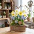 Pflanzkasten Holz mit Herz-Rostdeko 41cm/39cm 2er-Set für Innen- und Aussenbereich | Floristik24.ch