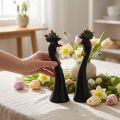 Osterdekoration Huhn und Hahn aus Polyresin 19 cm Schwarz-Gold 2er-Set | Floristik24.ch