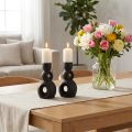 Kerzenhalter aus Keramik Schwarz H16 cm 2er-Set | Floristik24.ch