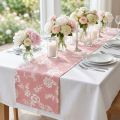 Tischläufer Baumwolle Rosa mit Blumenmuster 15 cm x 3 m für Tischdekoration | Floristik24.ch