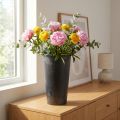Bodenvase Kunststoff Anthrazit Schwarz Ø17,5cm H28cm für Innenbereich | Floristik24.ch