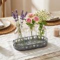 Mini-Glasvasen Set mit Metalltablett Ø11,5 cm – Vintage-Deko mit Herzmotiv | Floristik24.ch