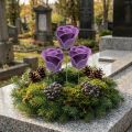Kunstrosen Violett Wachs Ø6cm 18 Stück mit grünem Stiel | Floristik24.ch
