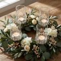Teelichthalter mit Glas, Metall, Silberfarben, Ø5,5cm, H8cm, 4er-Set | Floristik24.ch