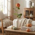Künstliche Rose Orange 74cm mit Ø7cm Blüte aus Kunststoff | Floristik24.ch