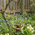 Metallvogel Futterstelle 13cm Rostoptik für Garten und Balkon | Floristik24.ch