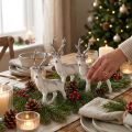 Deko-Rentier Weiß mit Glitzer – Winterliche Weihnachtsdeko 20cm 3St | Floristik24.ch