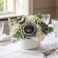 Schaumstoff-Rosen Grau Ø7,5 cm, Set mit 18 Stück | Floristik24.ch