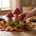Deko Holzpilze Set 3-teilig Rot Glänzend H6/8/10 cm Herbstdeko | Floristik24.ch