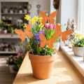 Schmetterling Blumenstecker aus Holz, Farbenmix, 9cm/29cm, 12 Stück | Floristik24.ch