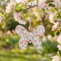 Deko-Schmetterling aus Holz mit Blumenmotiv, 15x12x2 cm, Weiss, Rosa, Gelb | Floristik24.ch