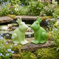 Deko-Figuren Froschkönig Paar, Keramik, 13×8×16 cm, Hellgrün und Dunkelgrün | Floristik24.ch