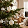 Weihnachtskugeln Kunststoff Klar Milchig Ø70 mm 18 Stück | Floristik24.ch