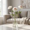Künstliche Ranunkel aus Seide mit zarter Blüte 51 cm Beige, Grün, Rosa 3 Stück | Floristik24.ch