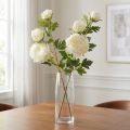 Künstliche Pfingstrosen mit 3 Blüten in Weiss und Creme, 81 cm, 2 Stück | Floristik24.ch