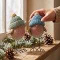 Dekorative Vögel mit Mütze aus Polyresin Blau Grün H18cm 2er-Set | Floristik24.ch