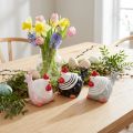 Dekofiguren Osterhühner aus Keramik 8,5cm, 3er-Set, Schwarz, Rosa, Grau | Floristik24.ch