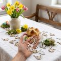 Streudeko Holzfiguren Hasen Hühner Vögel 72 Stück 3–3,5 cm Natur und Weiss Osterdeko | Floristik24.ch