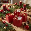Papiertüten aus Kraftpapier Rot mit Henkel 10,5×10,5cm 8 Stück | Floristik24.ch