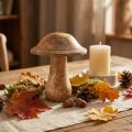 Holzpilz Dekoration aus Mangoholz, naturfarben, 11,5 cm Höhe, ∅ 10 cm, Herbstdekoration | Floristik24.ch