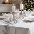 Künstliche Girlande Silber Glitter Farn- und Blättergirlande 180cm 3er Set | Floristik24.ch