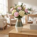 Nostalgische Metallvase mit Henkel, beschichtet, Ø19cm H31cm, Creme/Grau/Gold | Floristik24.ch