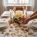 Streudeko Gingkoblatt Gold Glitter Holz 3×4cm 72 Stück | Floristik24.ch