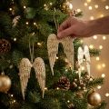 Engelsflügel Dekoanhänger aus Metall Gold 14,5×9cm 4 Stück für Weihnachten | Floristik24.ch