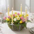 Kerzenhalter und Dekoschale aus Metall Weiss Ø14cm H7cm | Floristik24.ch