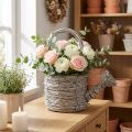 Gieskanne aus Weide in Flechtoptik, H26 cm, Weiss, für Wohn- und Tischdekoration | Floristik24.ch