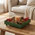 Deko Metalltablett quadratisch Grün 15×15 cm mit Kugelfüssen – 2 Stück | Floristik24.ch