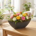 Pflanzschale mit Rillen Pflanzschiffchen Anthrazit 24cm | Floristik24.ch