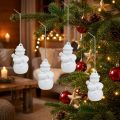 Schneemann-Hänger aus Kunststoff 4,5 cm Weiss mit Glimmer 12er-Set | Floristik24.ch