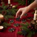Weihnachtliche Streudeko Elche Holz Schwarz Glitzer 5×5,5cm 12 Stück | Floristik24.ch