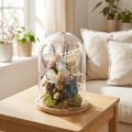 Glasglocke mit Holzsockel - Glassturz klar Ø17cm H24cm | Floristik24.ch