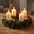 Adventskranz Tannenkranz Ø30cm mit natürlichen und künstlichen Zapfen Grün | Floristik24.ch