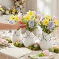 Keramik-Vase Weiss Ø8,5cm H13cm mit Metallbrille, 3er-Set, Osterdekoration | Floristik24.ch