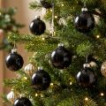 Schwarze Weihnachtskugeln Glas Ø4cm 24 Stück für saisonale Dekoration | Floristik24.ch
