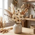 Holzblüte auf Stecker, gebleicht, Ø 9–12 cm, L 45 cm, 15 Stück – für Gesteck- und Trauerdekorationen | Floristik24.ch