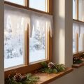 Eiszapfengirlande aus Schneevlies 15×180 cm 2er-Set Weiss für Fensterdekoration | Floristik24.ch