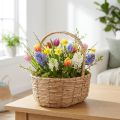 Korb mit Henkel aus Kunstseegras 31×23×36cm Hellbraun Pflanzkorb Präsentkorb | Floristik24.ch