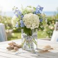 Geschenkband aus Polyester mit Muschelmuster 25 mm x 15 m Hellblau | Floristik24.ch