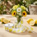 Polyester Dekoband mit Zitronenmotiv 40mm x 15m Gelb für Sommerdekorationen | Floristik24.ch