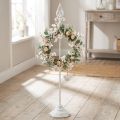 Kranzhalter aus Gusseisen Weiss Vintage-Stil mit 4 Haken H76cm für Innen- und Aussendekoration | Floristik24.ch